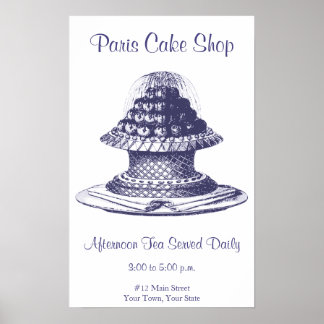 Finare Tea Room-skylt, Köksdekortecken Poster