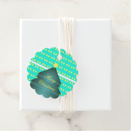 Finare Teal and Gult julklappstift Märkres Gåvor Etiketter