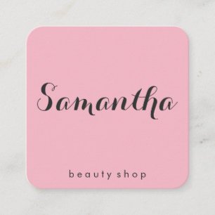 Finare-teckensnittsminimalistisk Rosa Fyrkantigt Visitkort