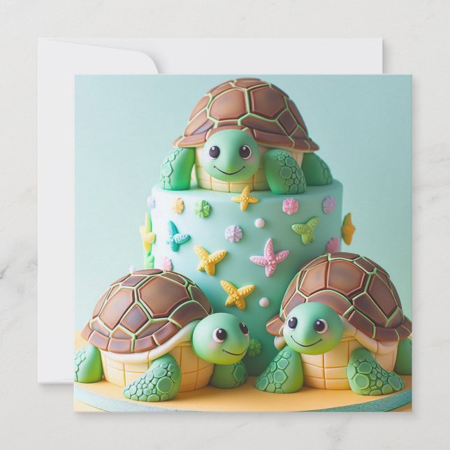 FINARE TURTLE BIRTHDAY CAKE INBJUDNINGAR (Framsida)