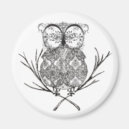 Finare, Uggla, svart och vitt Magnet