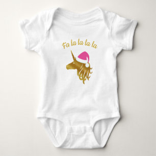 Finare Unicorn med Rosa Santa Hat Bodykostym T Shirt