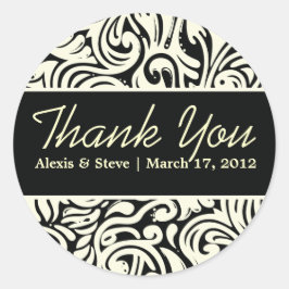 Finare virvlar runt Monogrammed Klistermärke