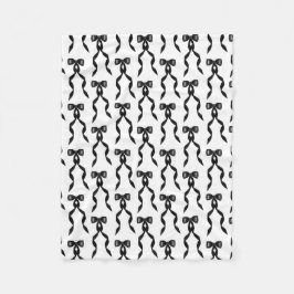 Finare Watercolor Black Bow Mönster Fleecefilt