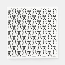 Finare Watercolor Black Bow Mönster Pappersservett