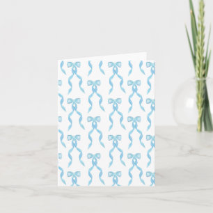 Finare Watercolor Blue Bow Mönster Kort