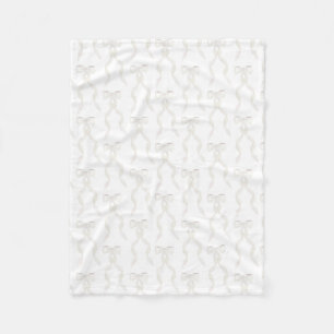 Finare Watercolor White Bow Mönster Fleecefilt