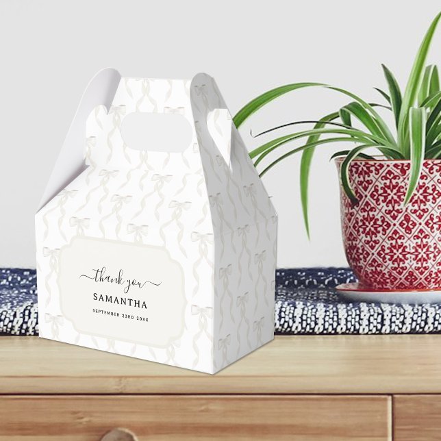 Finare Watercolor White Bow Mönster Presentaskar (Fancy Watercolor White Bow Pattern Favor Boxes)