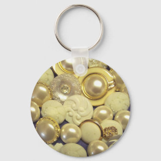 Finare White Button Collage Nyckelring