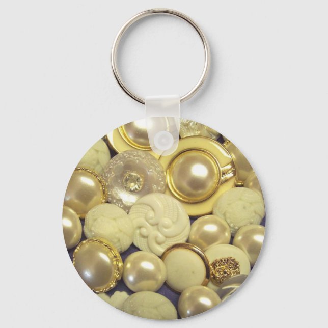 Finare White Button Collage Nyckelring (Framsida)