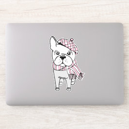 Finare Winter Fransk Bulldog Vinyl Sticker Klistermärken