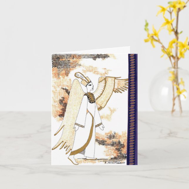 Finare Womens egyptian Goddess tryckt Kort (Gul blomma)