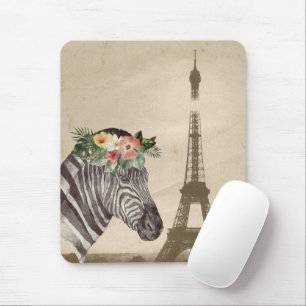 Finare Zebra och Eiffel Torn Musmatta