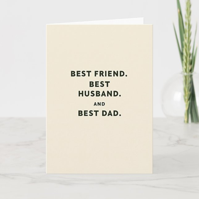 Finaste Pappa Typografikort Kort (Framsida)