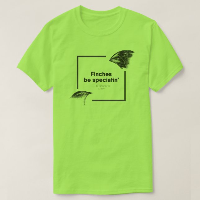 Finches är Speciatin - Charles Darwin - manar T Shirt (Design framsida)