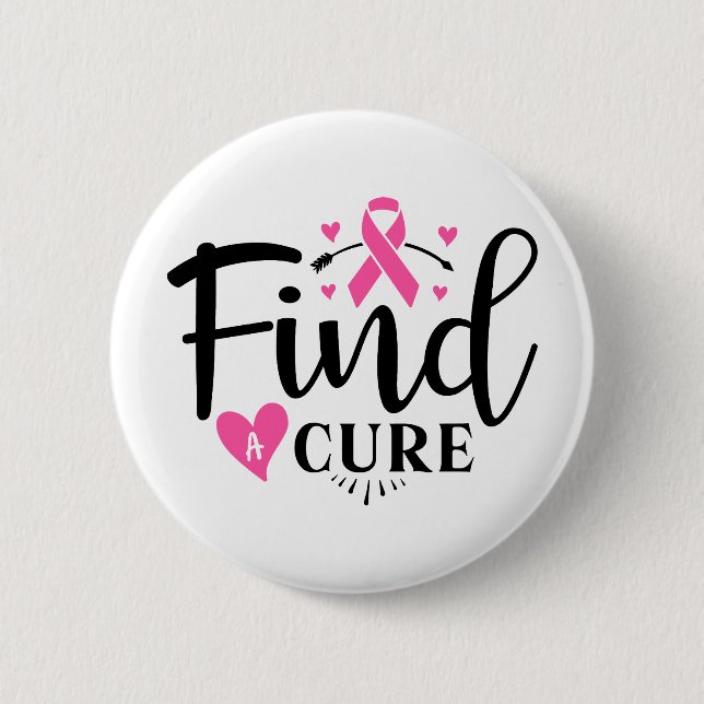 Find A Cure Breast Cancer Awareness Knapp (Framsida)
