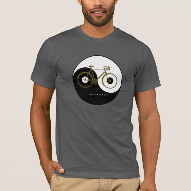FIND BALANCE yin yang Bicycle T Shirt (Framsida)
