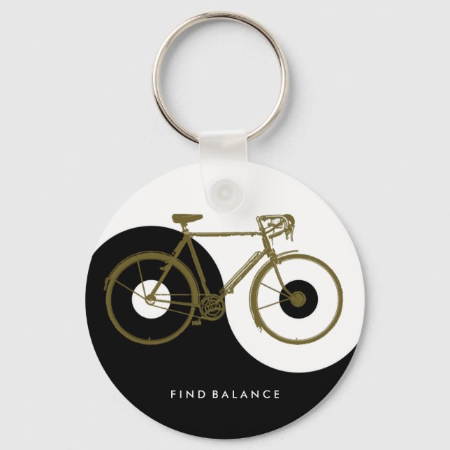FIND BALANS/yin yang-cykel Nyckelring (Framsida)