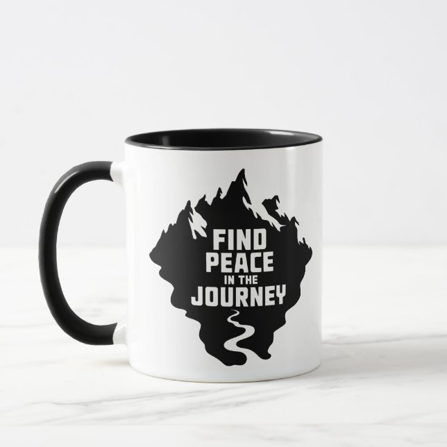 Find Peace in the Journey Mountain Design Mugg (Vänster)