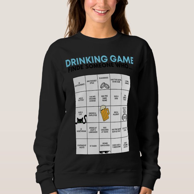 Find someone who   Drinking Game T Shirt (Framsida)