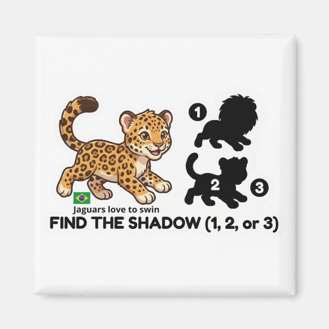 Find The Shadow: Cute Jaguar Brazil Animal Game Magnet (Framsidan)