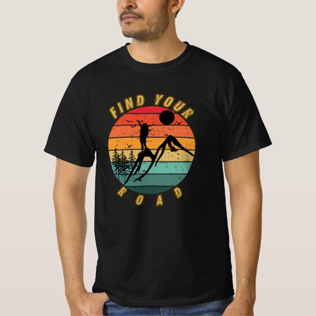 Find Your Road mountain climber T Shirt (Framsida)
