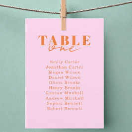 FIND YOUR SEAT! Pink Orange Bold Font Wedding Inbjudningar
