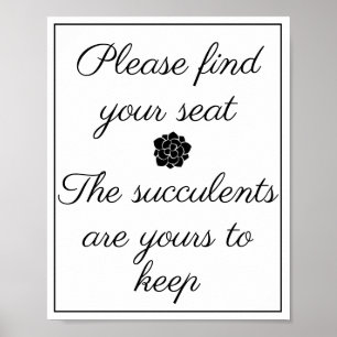 Find your seat sign poster