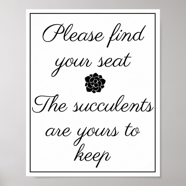 Find your seat sign poster (Framsidan)