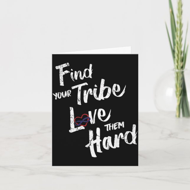 Find Your Tribe Love Them Hard Funny Family Reunio Kort (Framsida)