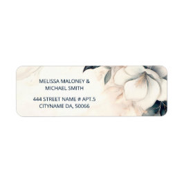 Fine Art Blue Ivory Flower |  Wedding Returadress Etikett
