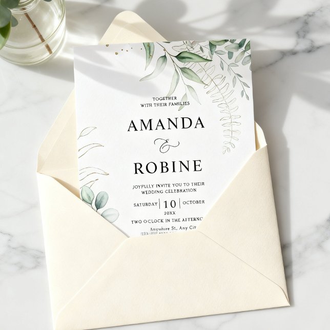 Fine Art Botanical Wedding Invitation Inbjudningar (Skapare uppladdad)