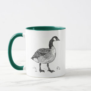 Fine Art Canadian Goose Nature Teckning Mugg