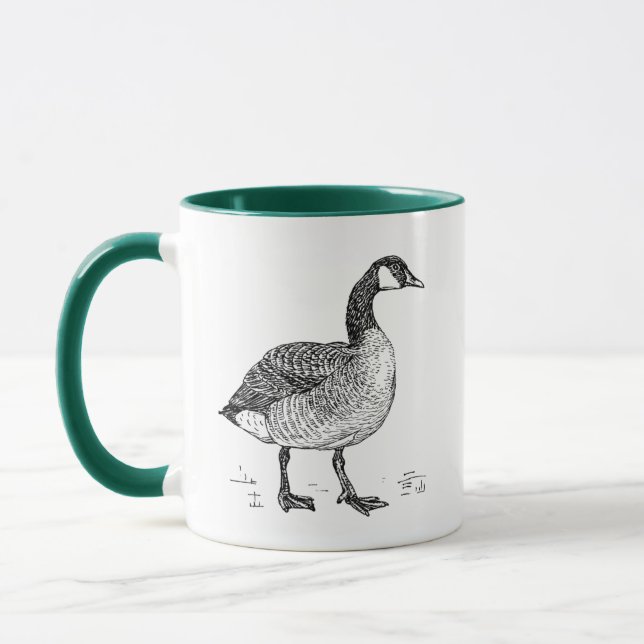 Fine Art Canadian Goose Nature Teckning Mugg (Vänster)