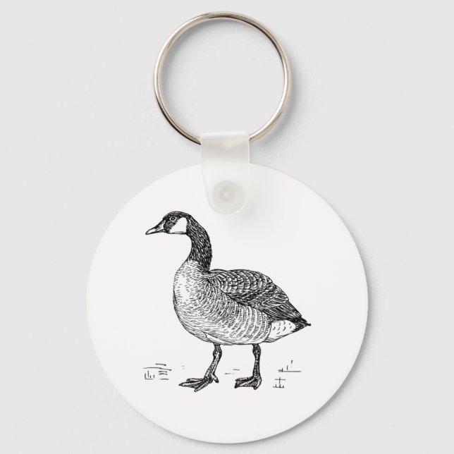 Fine Art Canadian Goose Nature Teckning Nyckelring (Framsida)