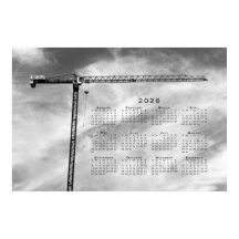Fine Art Construction Crane Photo 2026 Calendar
