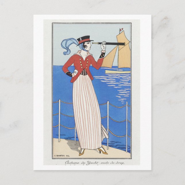 Fine Art Costume de Yacht No.164 av Barbier Vykort (Framsida)