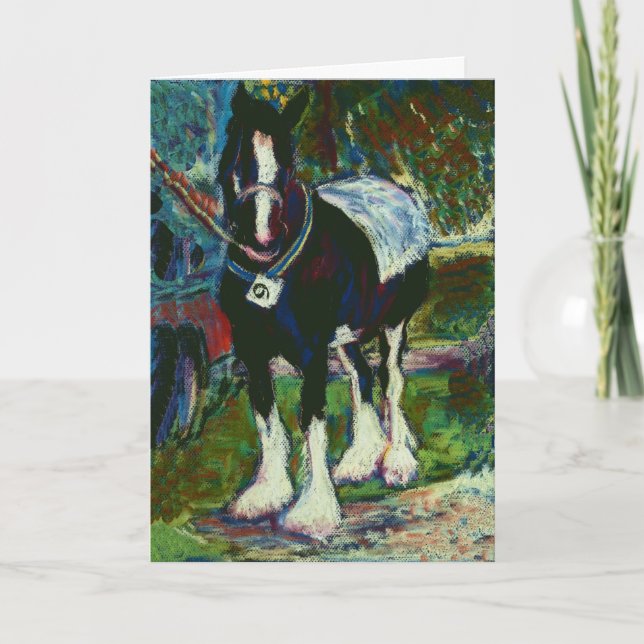 Fine Art Greeting Card - Shire Horse Kort (Framsida)
