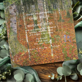 Fine Art Gustav Klimt Forest Nature Bröllop Inbjudningar
