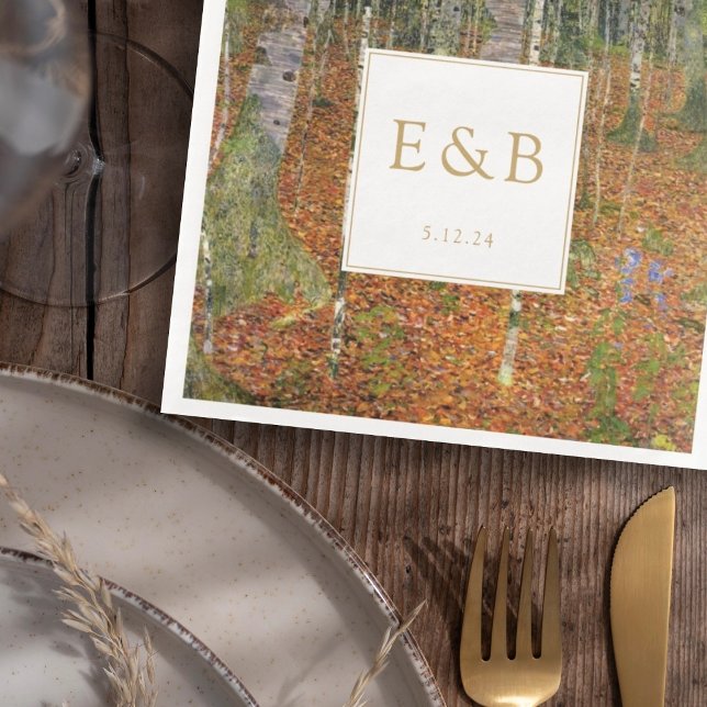 Fine Art Gustav Klimt Forest Nature Bröllop Pappersservett (Skapare uppladdad)