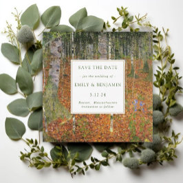 Fine Art Gustav Klimt Forest Nature Bröllop Spara Datumet