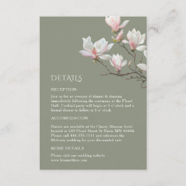Fine Art Magnolia Wedding Enclosure Card Tilläggskort