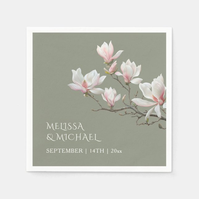 Fine Art Magnolia Wedding  Pappersservett (Framsidan)
