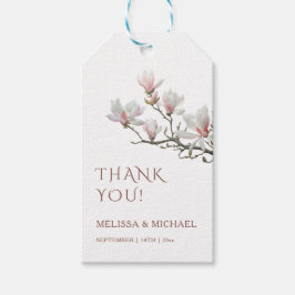 Fine Art Magnolia Wedding Thank You Presentetikett