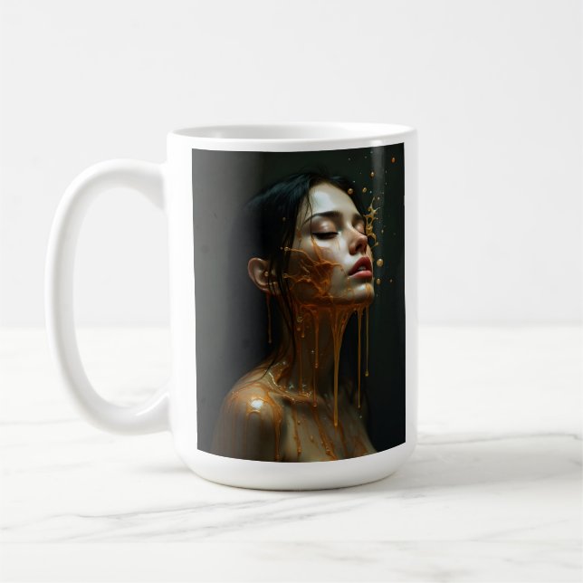 Fine Art mode kvinna porträtt Kaffemugg (Vänster)