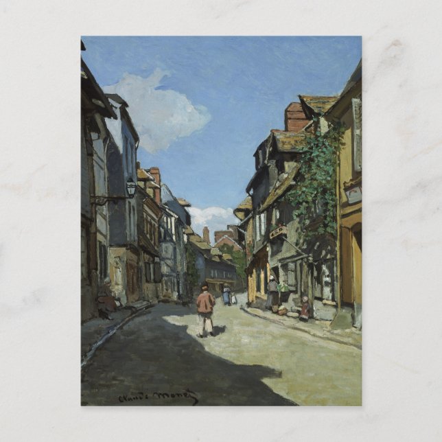 Fine Art Monet Rue de la Bavole Honfleur Vykort (Framsida)