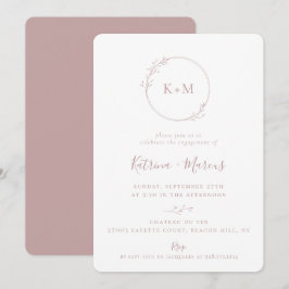 Fine Art Monogram Dusty Ro Förlovningsfest Inbjudningar