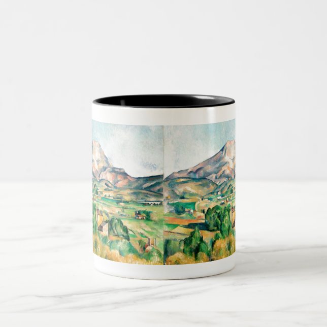 Fine Art Mont Sainte-Victoire av Paul Cézanne Två-Tonad Mugg (Center)