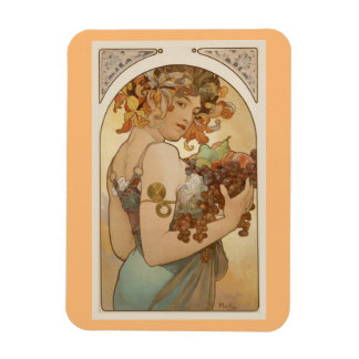 Fine Art Nouveau Jugendstill Alfons Mucha-frukt Magnet