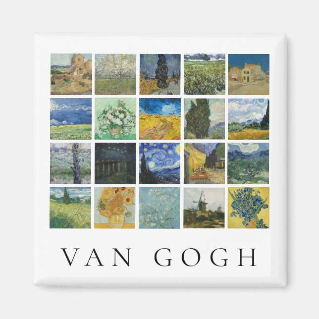 Fine Art Painting Collage Vincent Van Gogh Magnet (Framsidan)